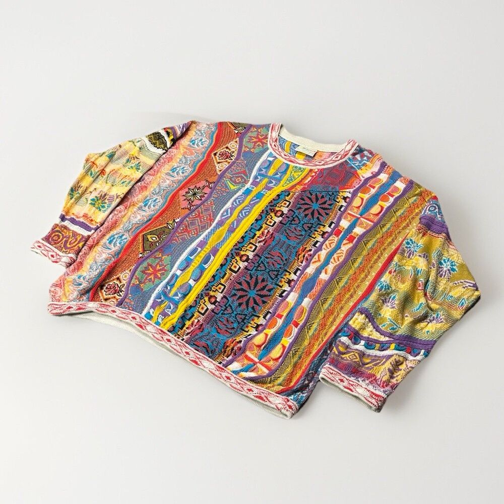 1 OF 1 VTG 80s 90s XL COOGI Knit Mercerized Cotton SWEATER Biggie Smalls Hip Hop